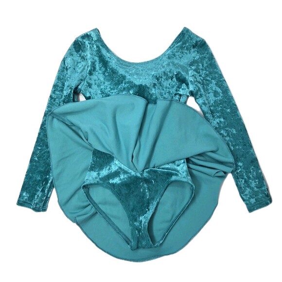 Gilda Marx VTG Bow Keyhole Crushed Velvet Dance Skate Dress Leotard Kids 4/6 - Picture 11 of 16